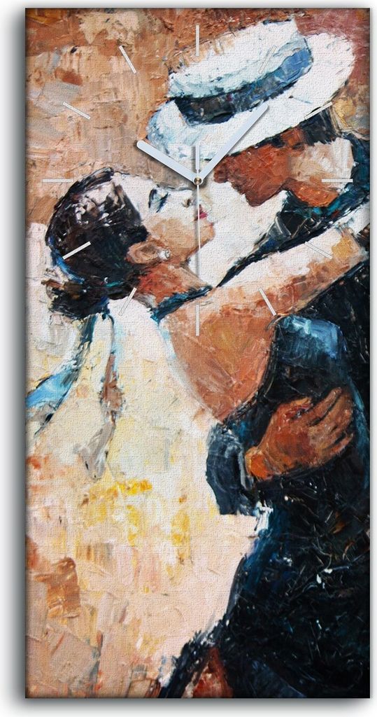 Wandbild Leinwand Bilder Wanduhr 30x60 Foto Tangotänzer digitale Malerei - weiße Hände