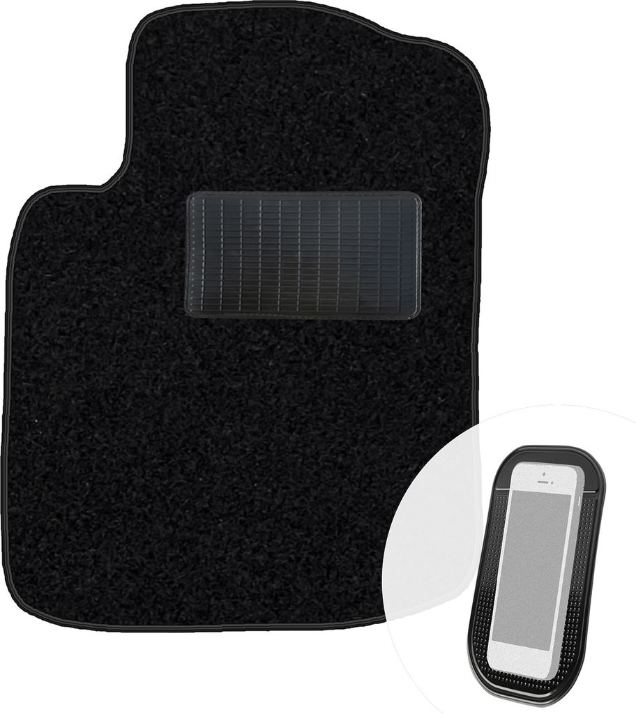 moto-MOLTICO Fahrer Fußmatte Auto Velours Fahrerseite Autoteppiche Schwarz Fahrermatte 1-teilig passend für Citroen C2 2003-2009