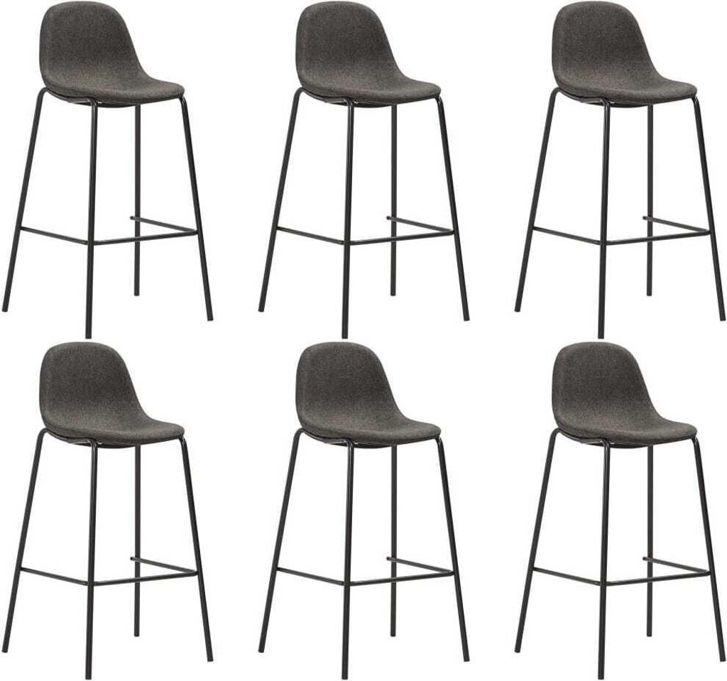 Möbel Barhocker 6 Stk. Dunkelgrau Stoff - Barhocker 3051099