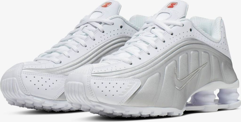 Nike Shox R4 "White Metallic Silver", Weiß, Größe: 35,5