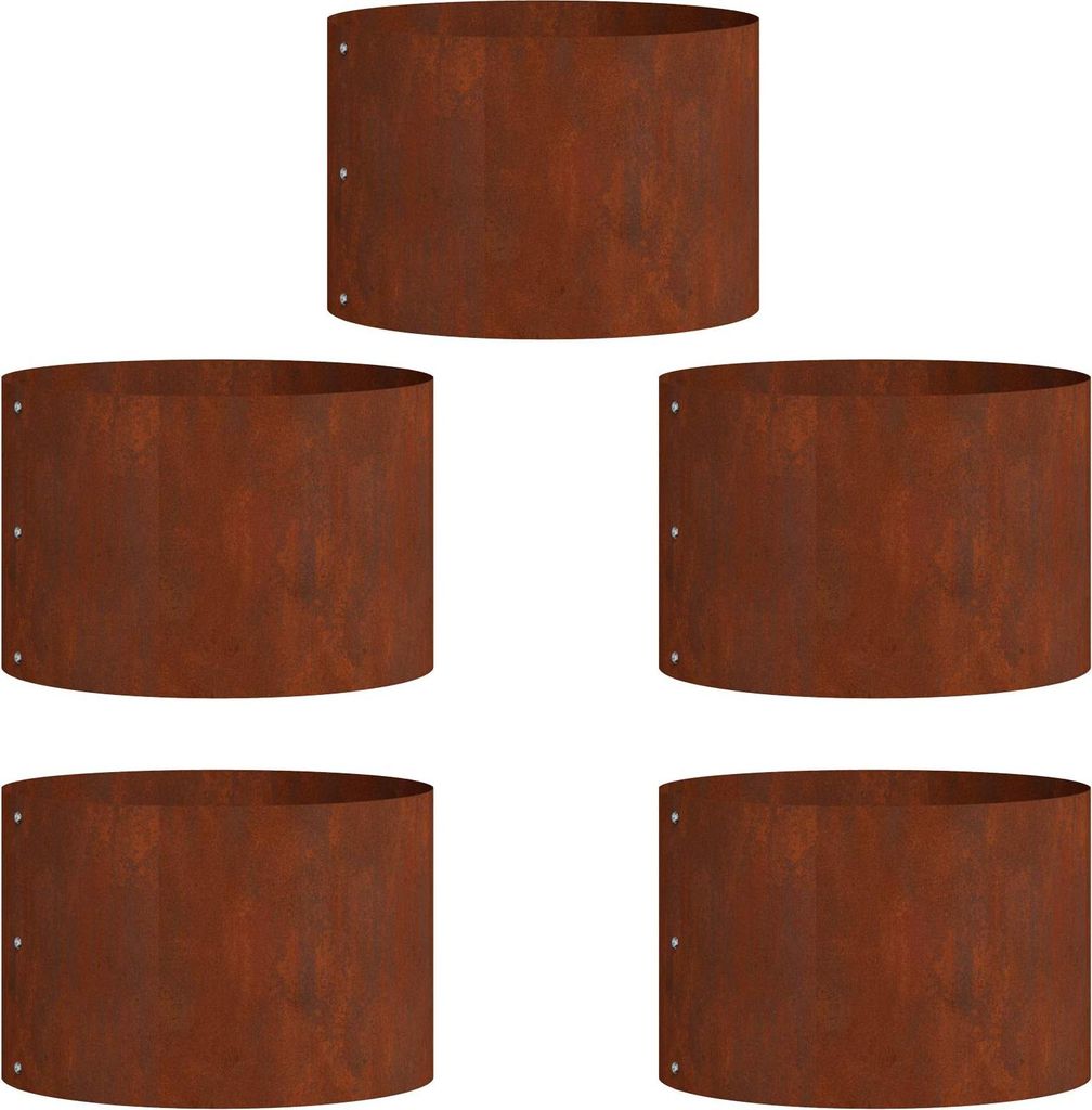 Pflanzenring 5 pcs Braun 30 x 30 x 20 cm Wetterfeststahl