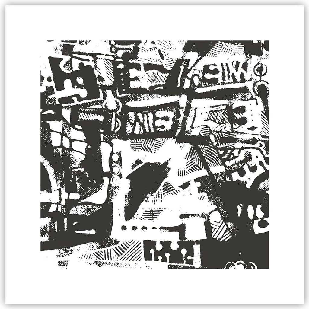 Poster - Poster ohne Rahmen - Schwarzweiß Figuren Abstraktion - 30x30 cm - Wand Bild - Wanddeko - Wandbilder - Kunstposter - Wandposter - Bilder -...