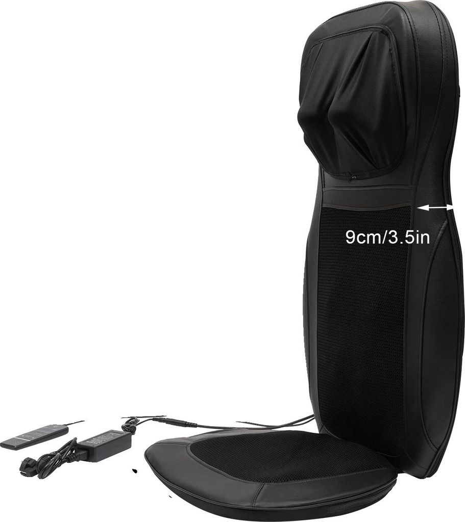 Massagekissen, beheizte Vibration, ergonomisches Design, schwarz