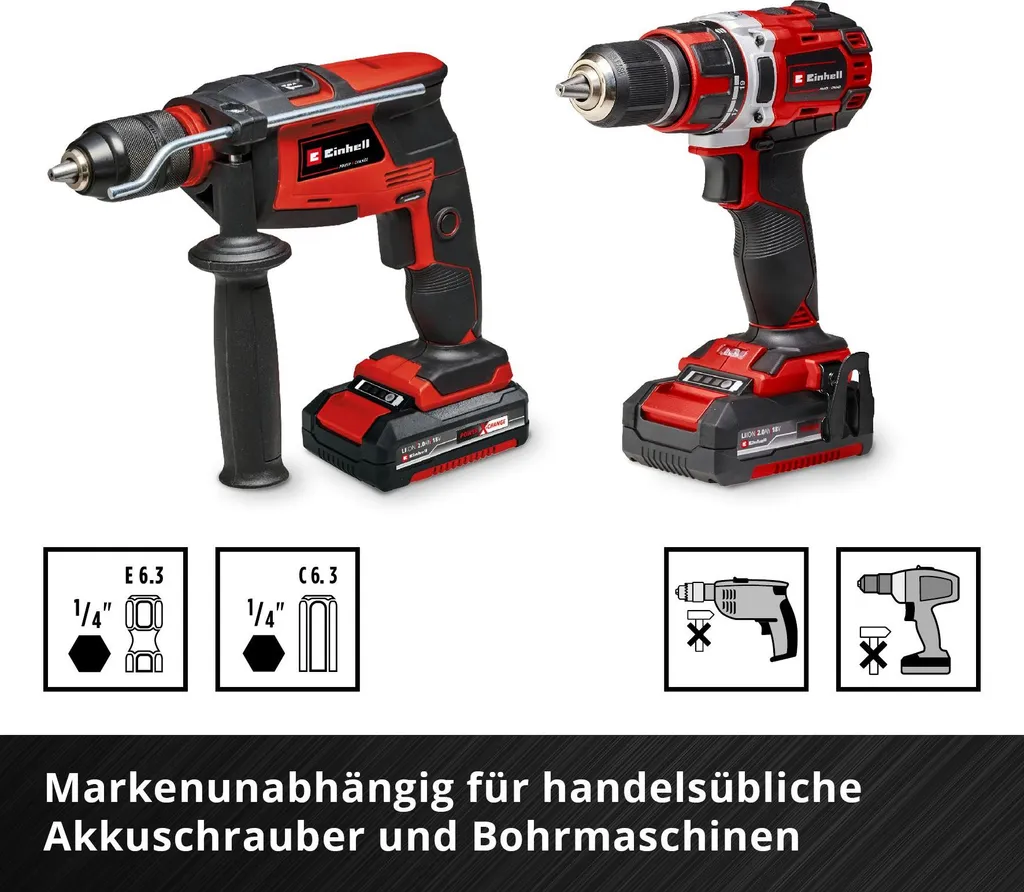 Set de 28 Embouts de Vissage Einhell S-CASE pour Perceuses et Visseuses - 12