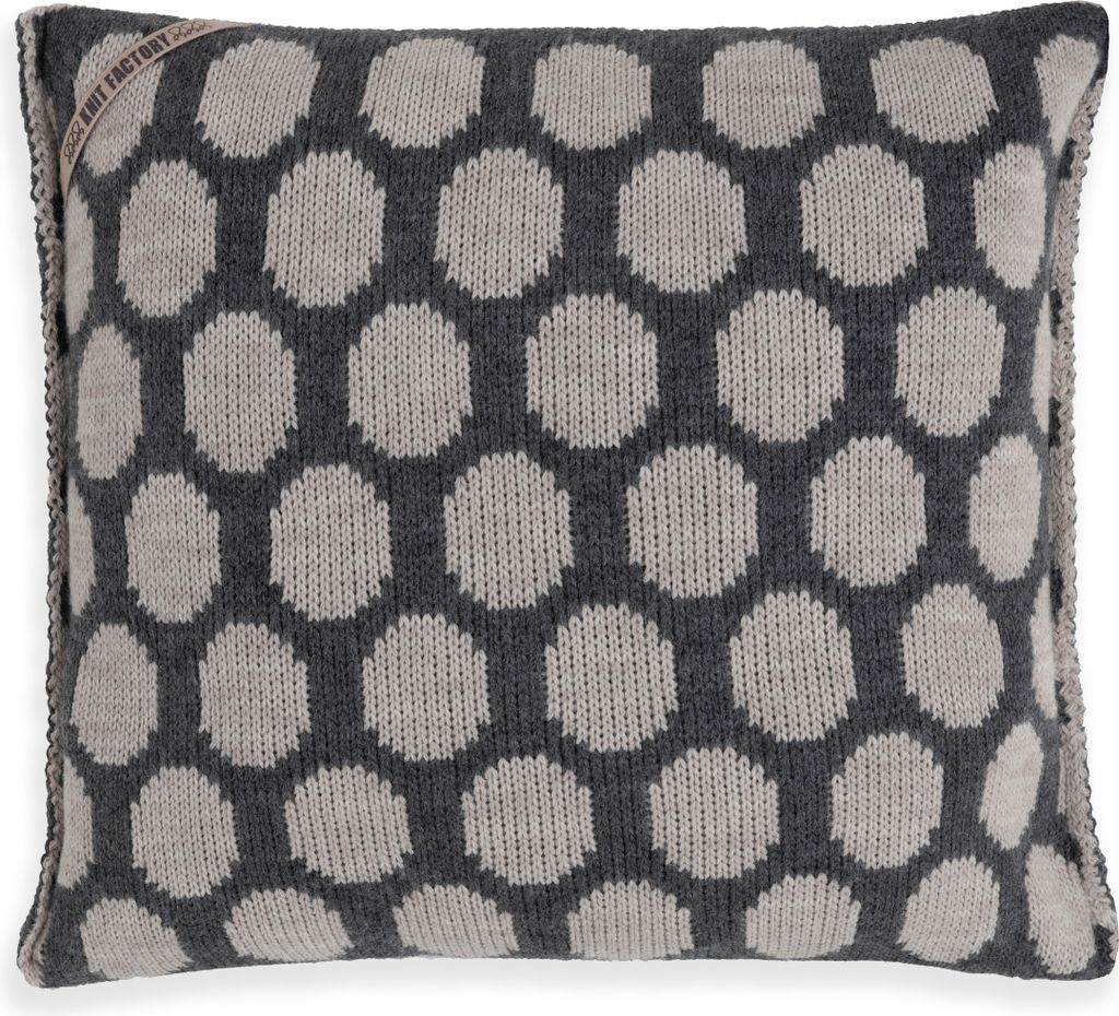 Knit Factory Cody Kissen - Anthrazit/Grau - 50x50 cm Produktbild 