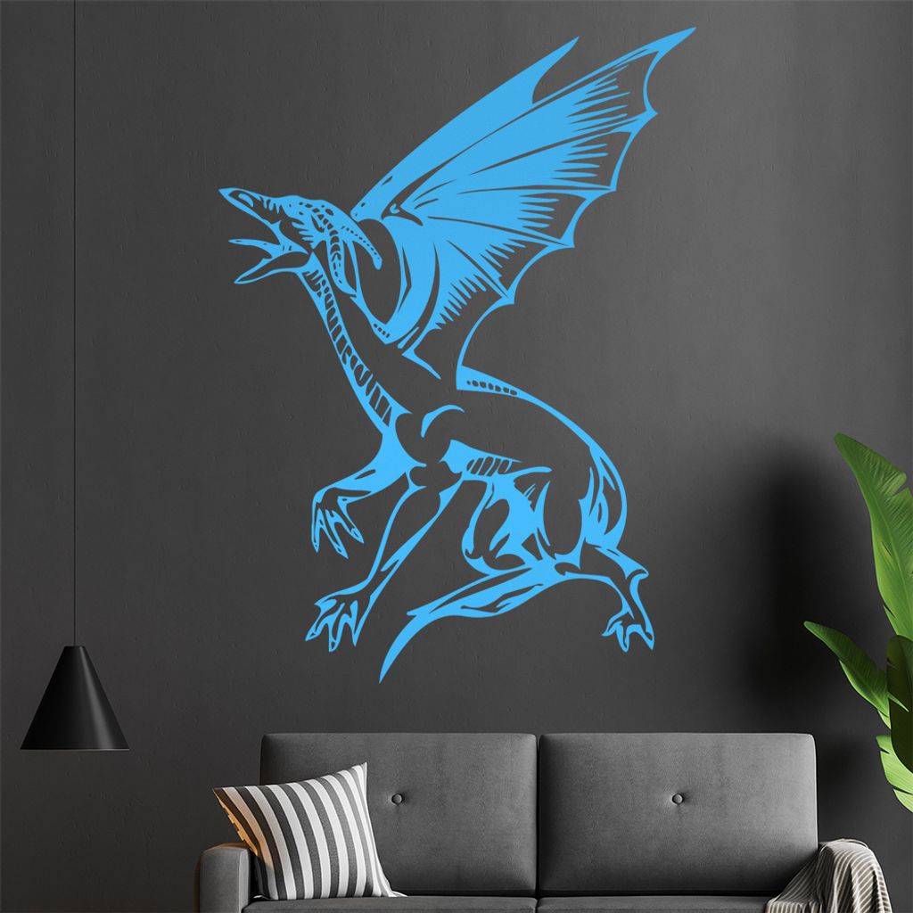 Flugdrache Wandtattoo in 6 Größen - Wandaufkleber Wall Sticker - Dekoration, Küche, Wohnzimmer, Schlafzimmer, Badezimmer