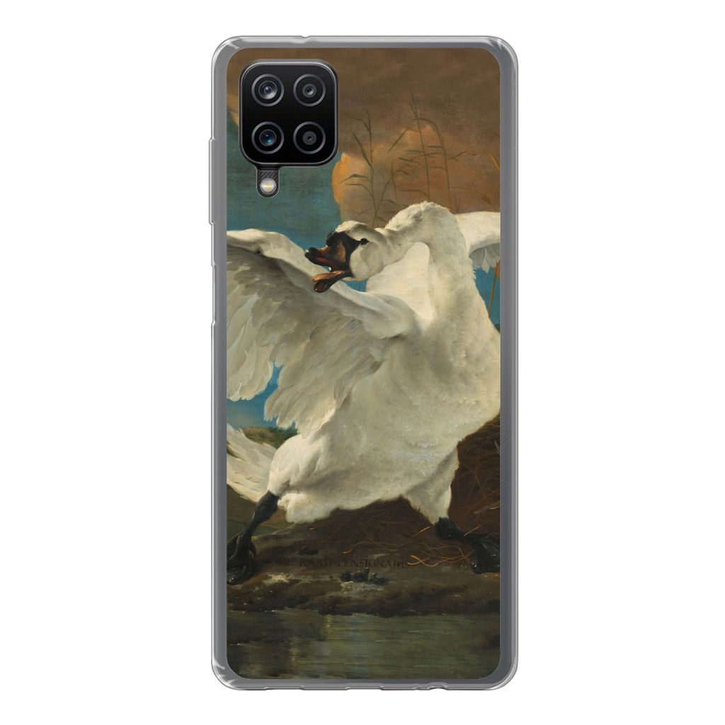 MuchoWow Handyhülle Schutzhülle Hülle für Samsung Galaxy A12 Der bedrohte Schwan - Gemälde von Jan Asselijn Silikon Softcase Handy Hülle - ...