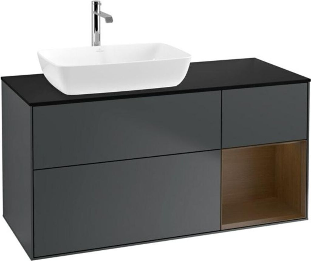 V&B Waschtischunterschrank Finion 120cm, Pl b m, Reg wal ven, md bl. m Lac