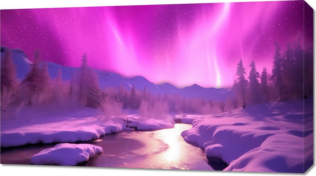 Bild 90x50cm Aurora über dem Himmel