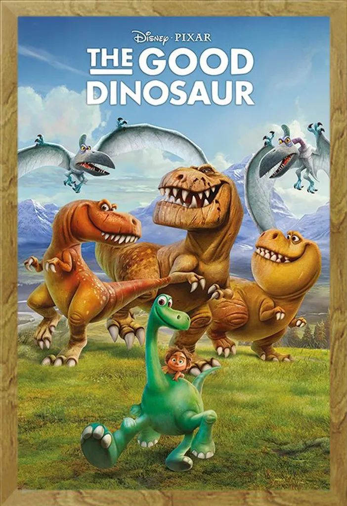 Cornice Shinsuke Maxi MDF Oak + Poster The Good Dinosaur Personaggi