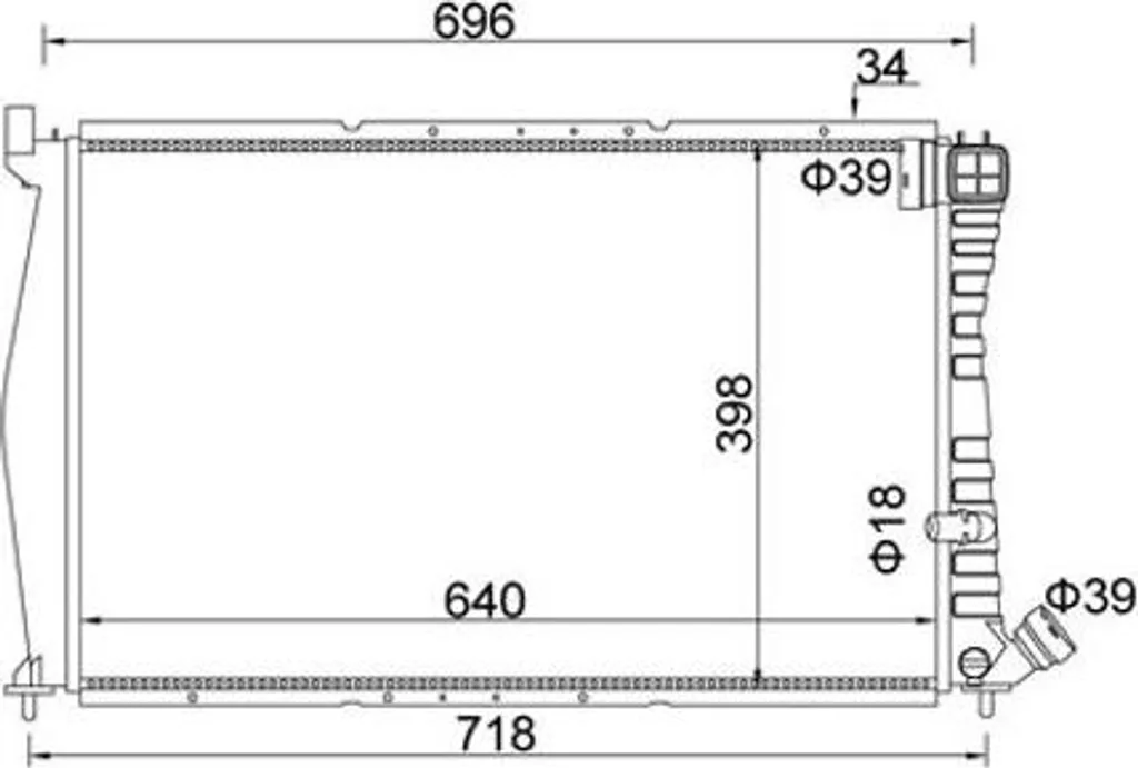 Radiateur moteur haute résistance OE 1301SG pour Peugeot 406 et XM HART