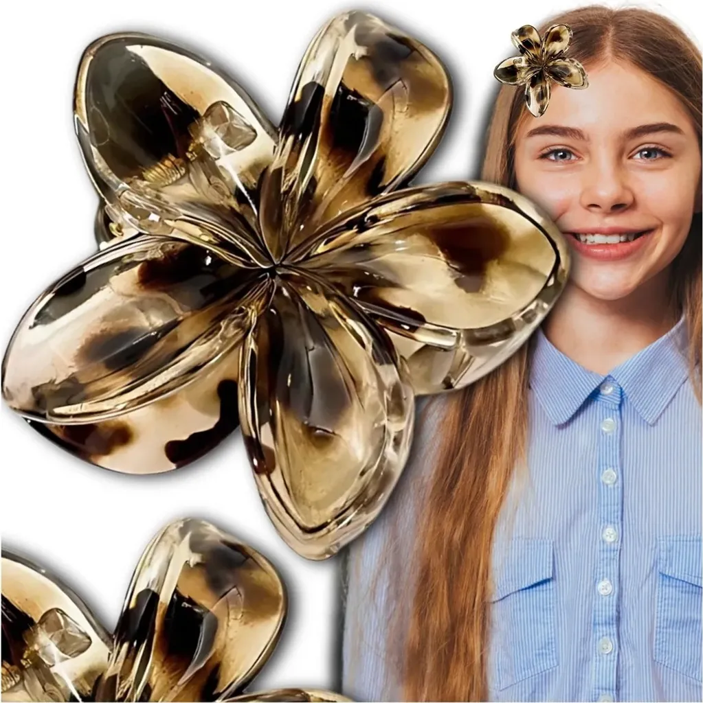 J&W Numen Fermaglio Leopardato per Capelli Donna - Resistente - 2