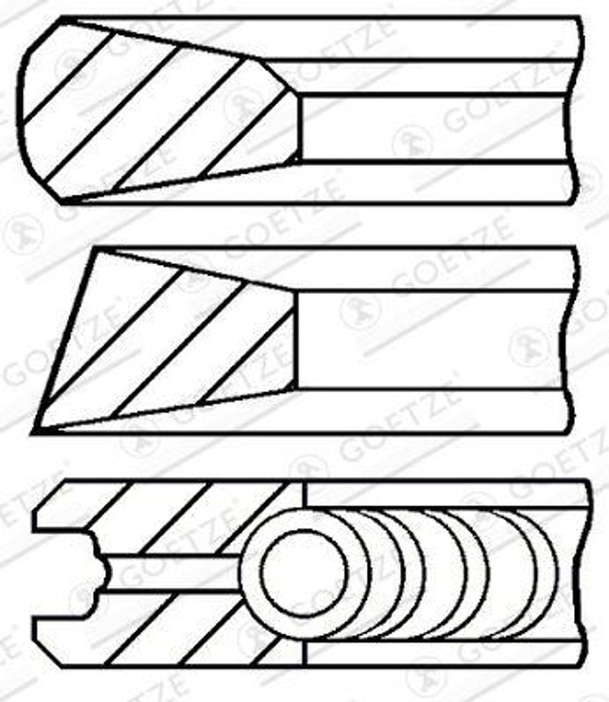 GOETZE ENGINE 08-138700-00 Kolbenringsatz OE 4231303 kompatibel mit 3er E46, Meriva