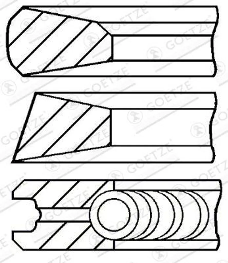 Segments de piston GOETZE haute résistance thermique pour E46 Meriva