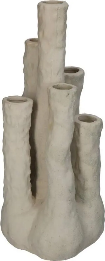 Vase en céramique Koraal écru style corail 18x30cm pour fleurs séchées