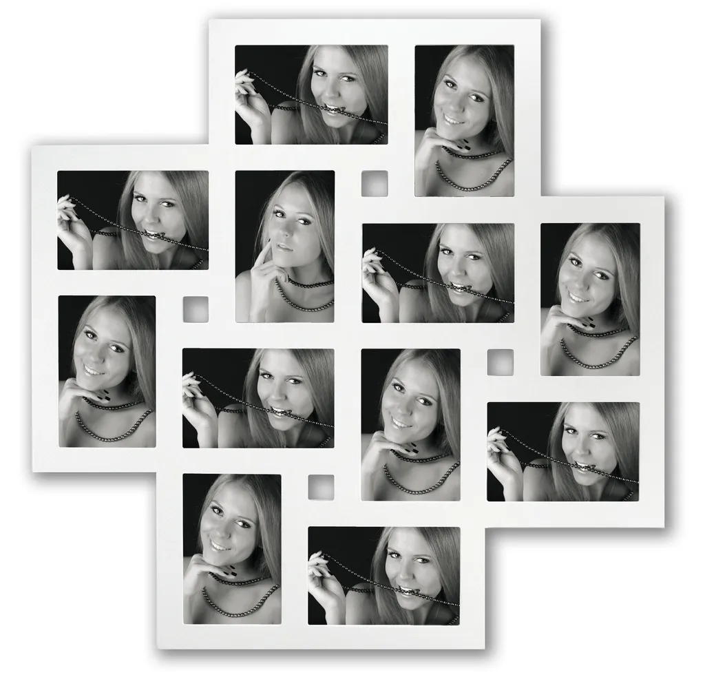 Cadre Photo Pêle-mêle Mural Blanc 12 Vues 10x15 cm - Design ZEP Milano