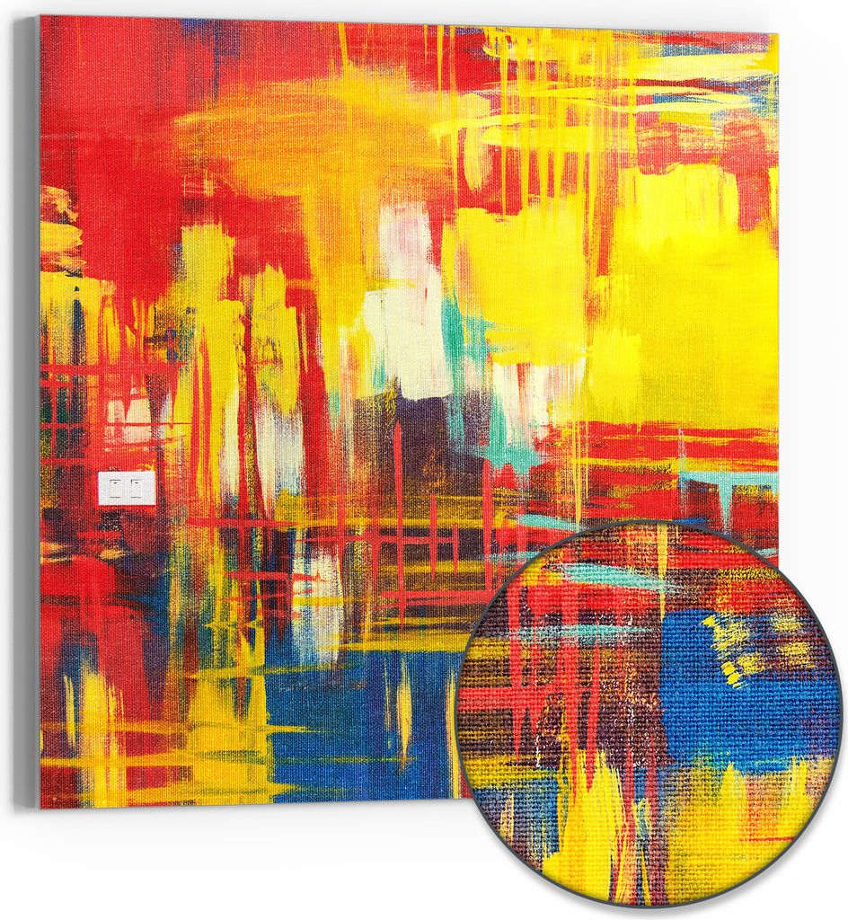 DEQORI Hybrid Leinwand Bild 50x50 cm 'Feuerwerk der Farben' Produktbild 