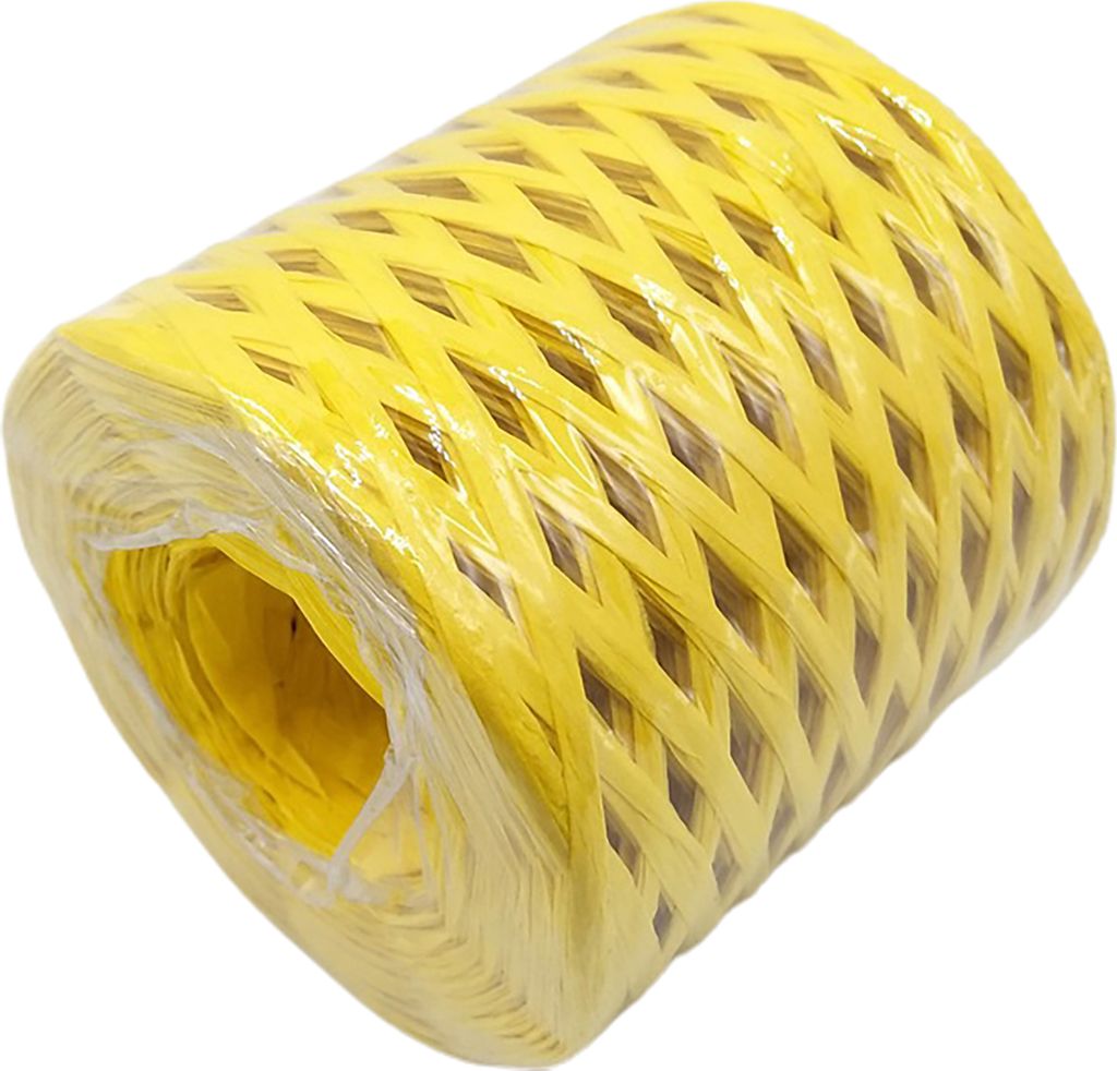 1 Roll Raffia Garn Dekorative weit verbreitete Verpackung Geschenk Raft Raffia Strohverpackungspapiergarn für DIY-Gelb