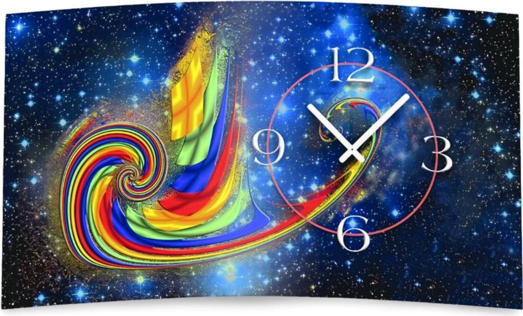 Digital Designer Art psycodelic night Designer Wanduhr modernes Wanduhren Design leise kein ticken DIXTIME 3D-0357