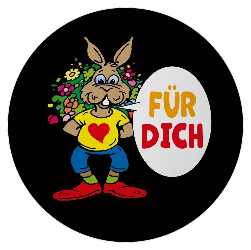 Osterhase Magnet rund mit Spruch: für dich