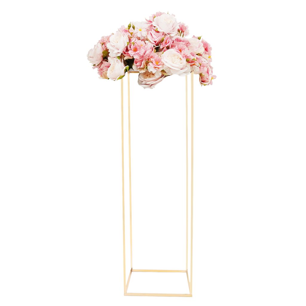 Blumenhocker Bodenständer Bodenständer Pflanzenständer Blumenständer Gold Blumenregal Metall Boden Vase Säule Hochzeit Pflanzregal Party Dekor
