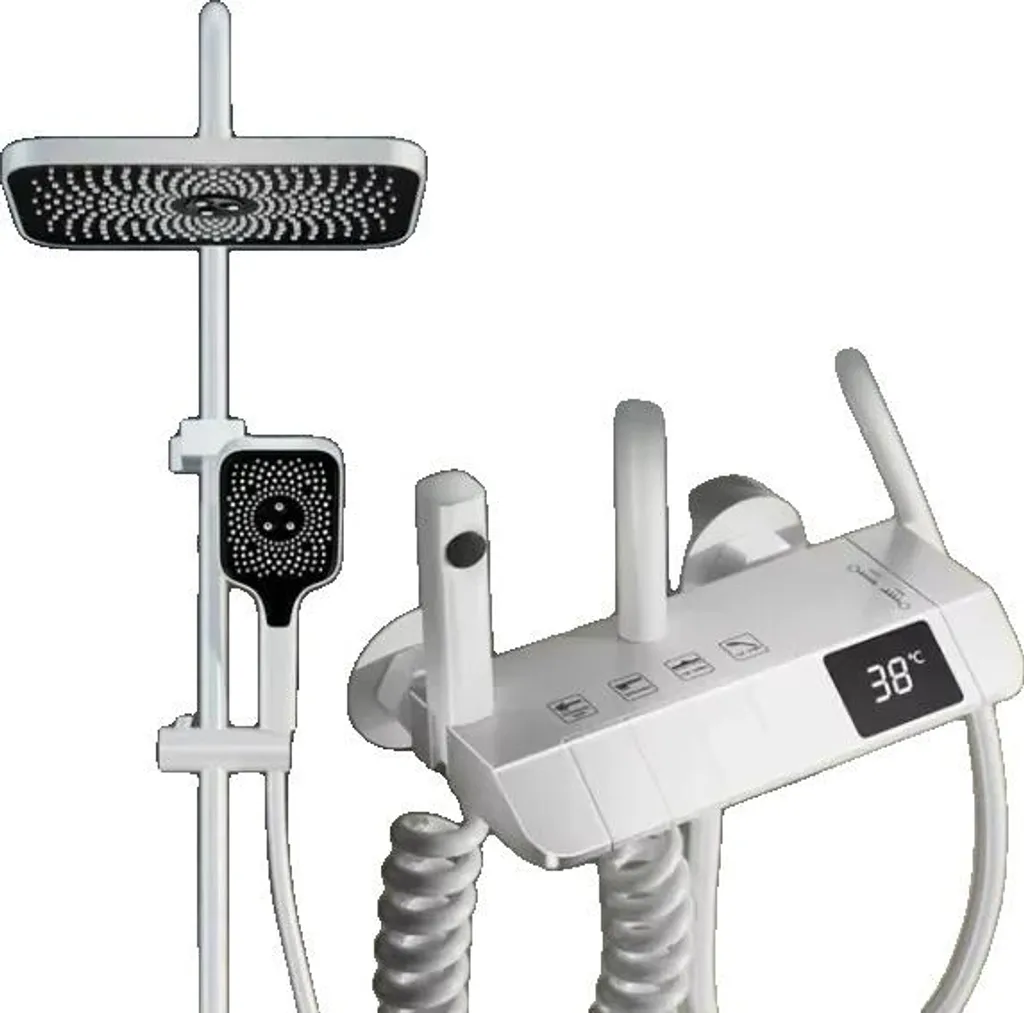 Pommeau douche Hydro Power à installation réglable et écran LCD de luxe