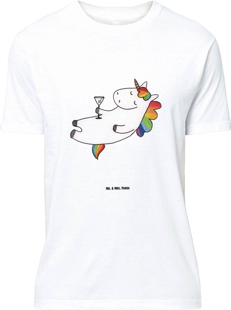 Mr. & Mrs. Panda Größe L T-Shirt Einhorn Cocktail - Weiß - Geschenk, Freundin, Einhörner, mit Spruch, Unicorn, Shirt, Spaß, Tshirt, Geburtstag