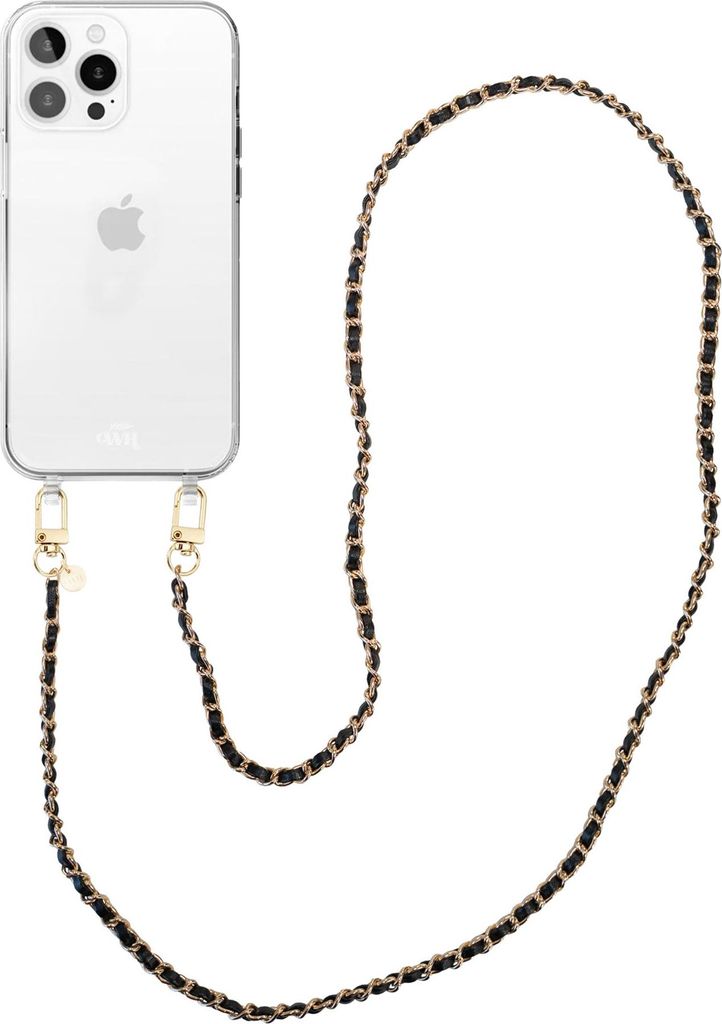 Classic Chain - Black (Lange Handykette) Transparant Cord Hülle - Kompatibel mit iPhone 13 Pro
