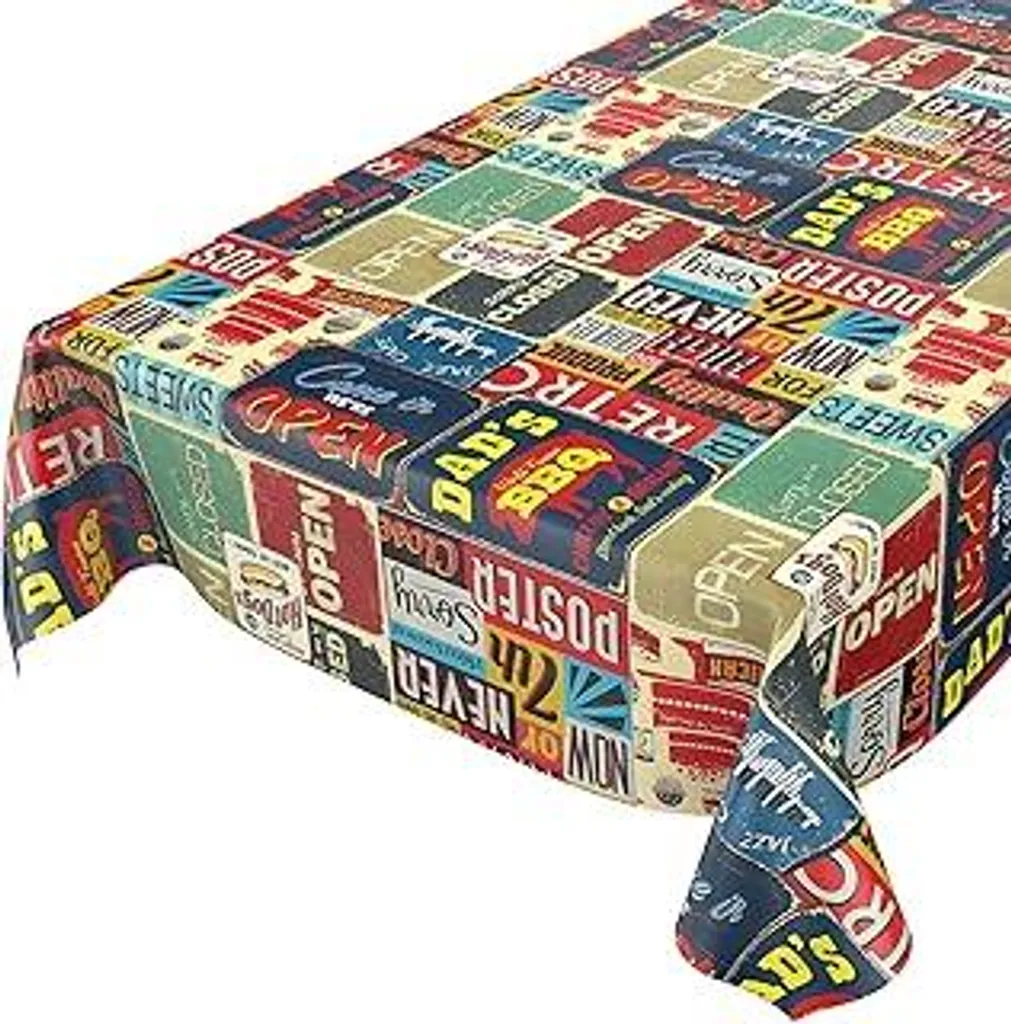 Tovaglia Tela Cerata 100x140cm Lavabile | Stile Retrò Café USA America