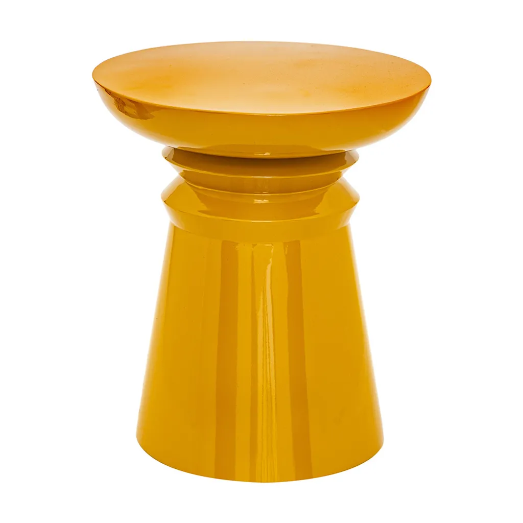 Petite Table d'appoint Jaune Ø 38 cm Totem Noham en Métal Résistant
