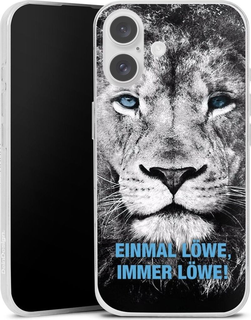 DeinDesign Slim Hülle für Apple iPhone 16 Silikon Case Ultra Dünn Handyhülle Löwe Offizielles Lizenzprodukt TSV 1860 München
