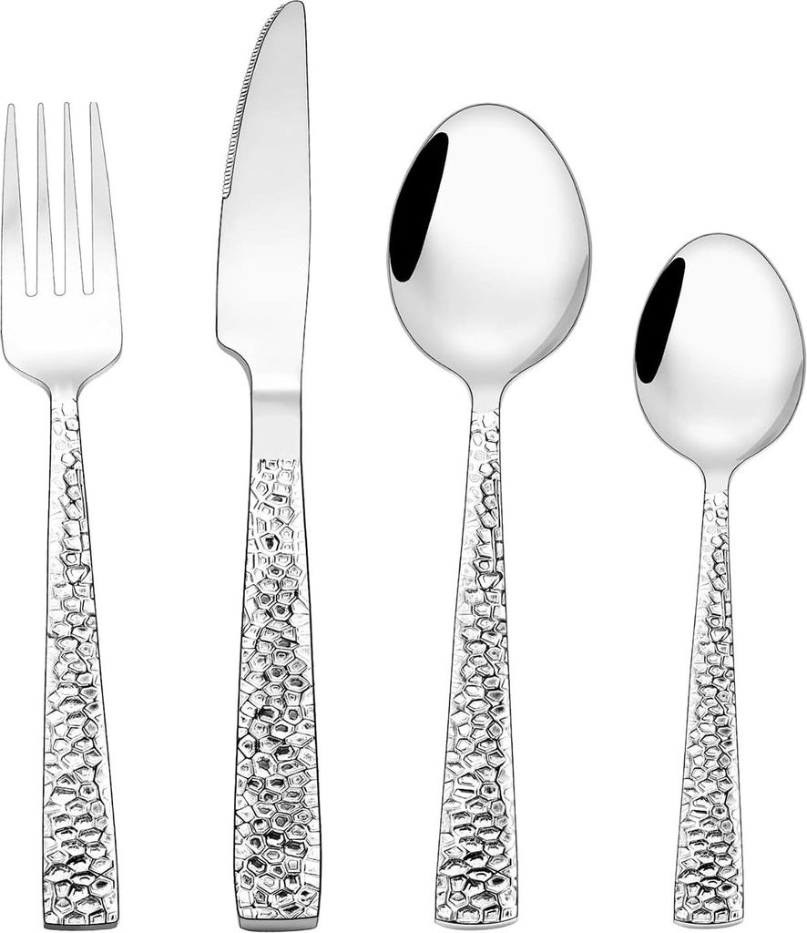 32-teiliges Besteck-Set, robustes Edelstahl-Besteck-Set für 8 Personen, lebensmittelechtes Besteck-Set, Utensilien-Sets für Zuhause, Restaurant, ...