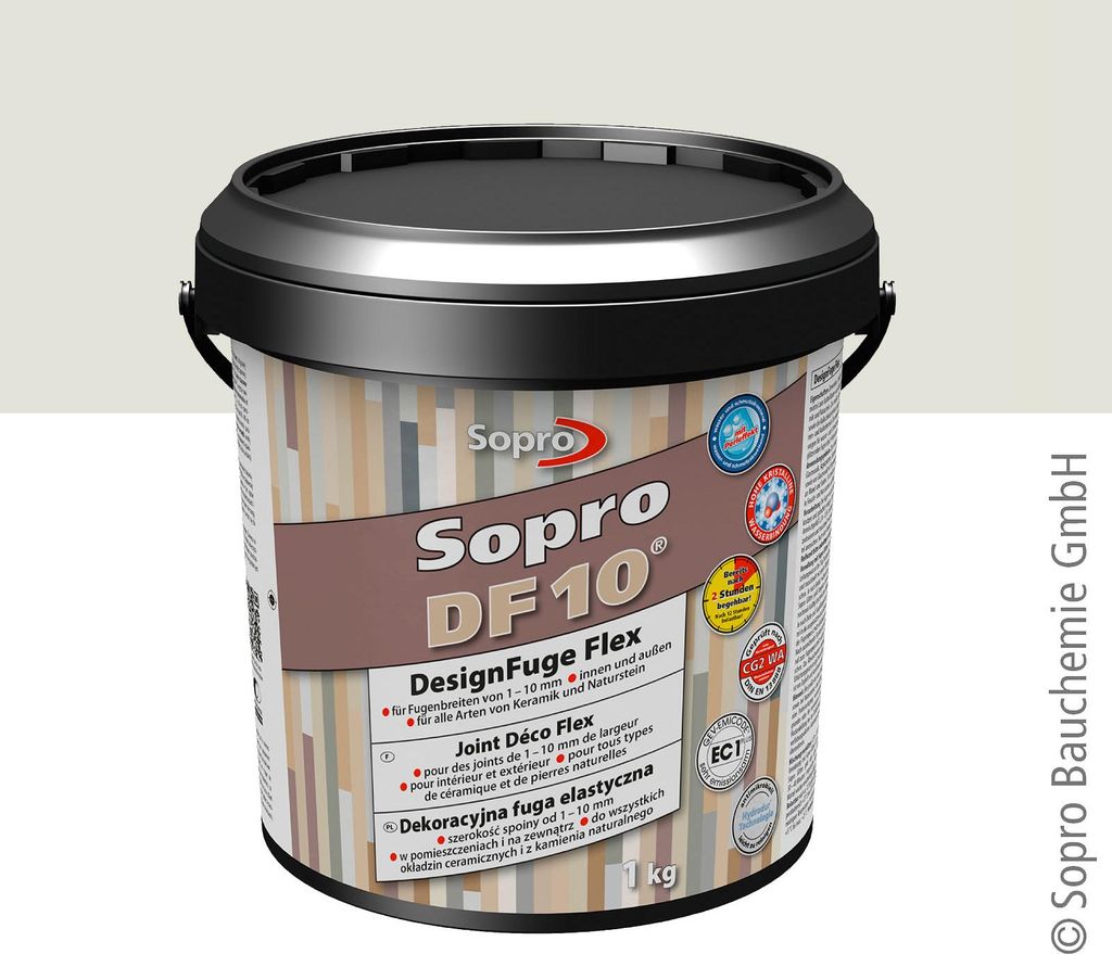 Sopro DesignFuge Flex DF 10 Hellgrau 16 1kg Eimer Produktbild 
