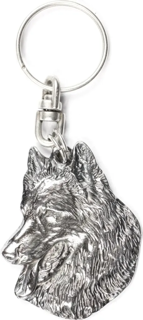 Elegante portachiavi in metallo a forma di cane ciondolo per