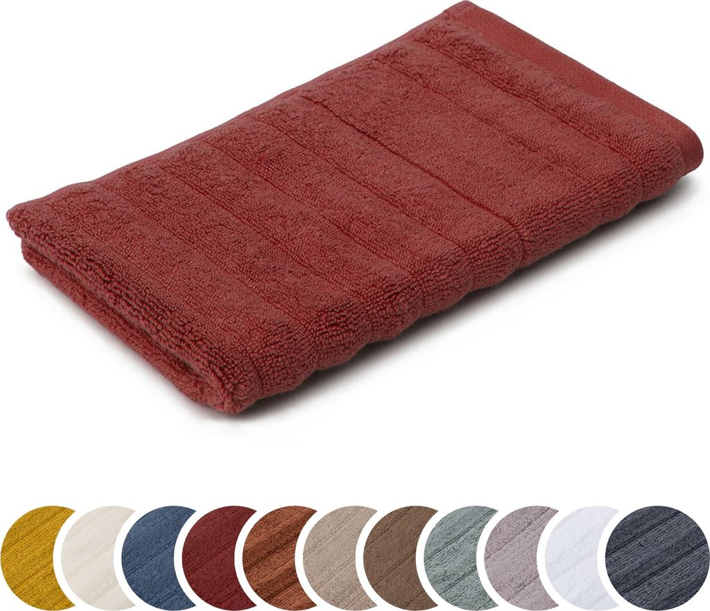 sleepling liebling Gästetuch Luxus Bio Baumwolle, Serie Marseille, 770 gr. / m², 30 x 50 cm, , 60 Grad, saugstark, schnelltrocknend, karminrot