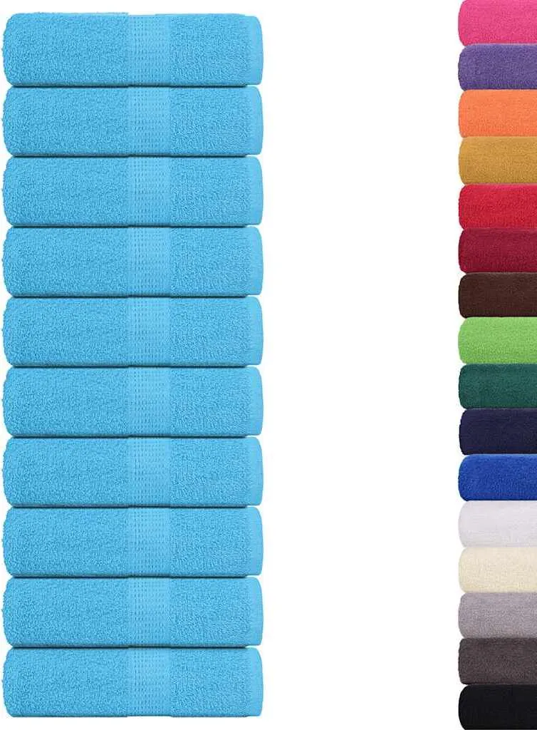 Set 10 Salviette Ospite Turchesi 30x50 cm | Spugna Cotone Tradizionale - 2