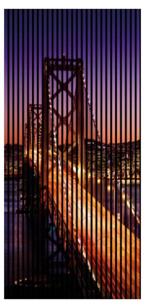 Akustikpaneele mit Digitaldruck San Francisco01 19 x 1133 x 2400 mm San Francisco Golden Gate Bridge MDF PET-Fasern Wandpaneele Lila Orange 2 Einze...