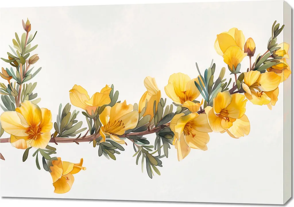 Tableau Fleurs Jaunes 100x70 cm pour Habiller un Grand Mur Vide