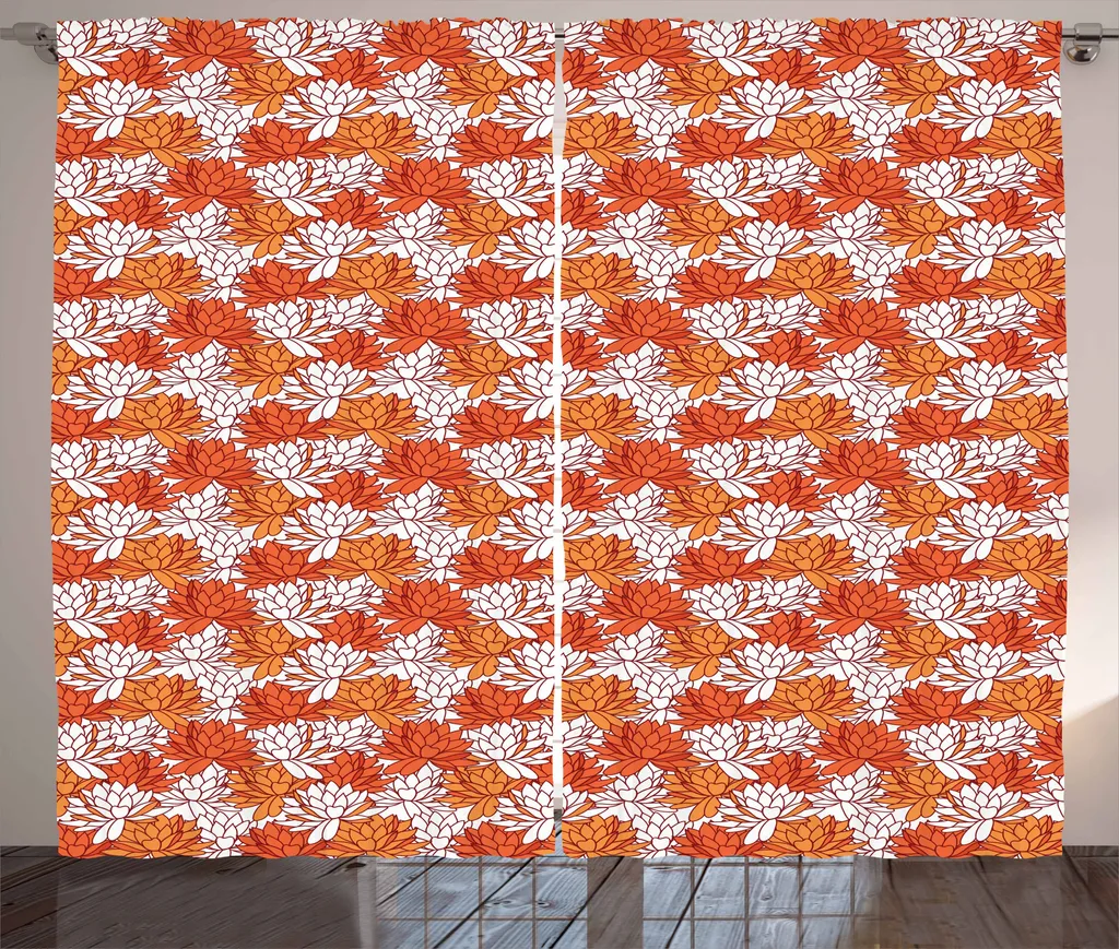 Tenda Fiori di Loto ABAKUHAUS 280x175 cm - Arancione Rustico e Vivace