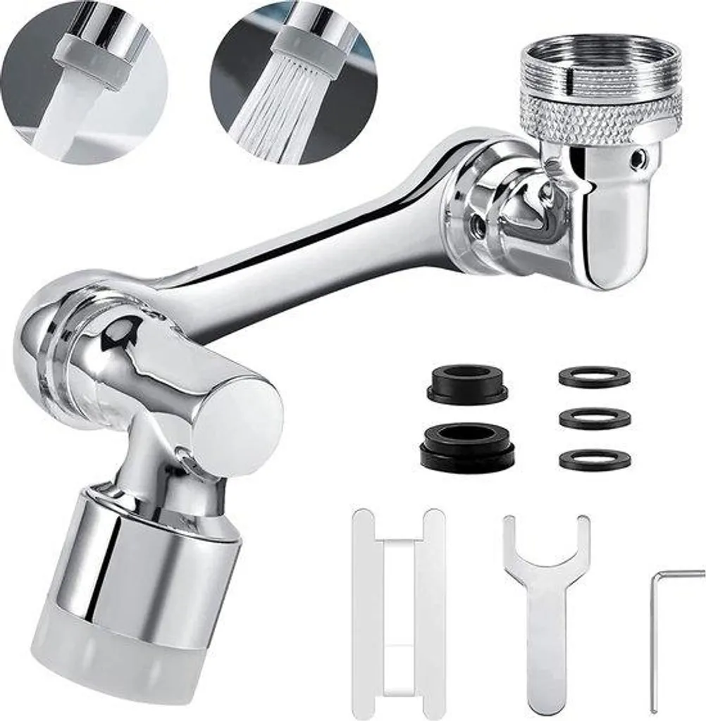 Embout de Robinet Flexible 1080° Idéal pour le Lavage du Visage et Yeux