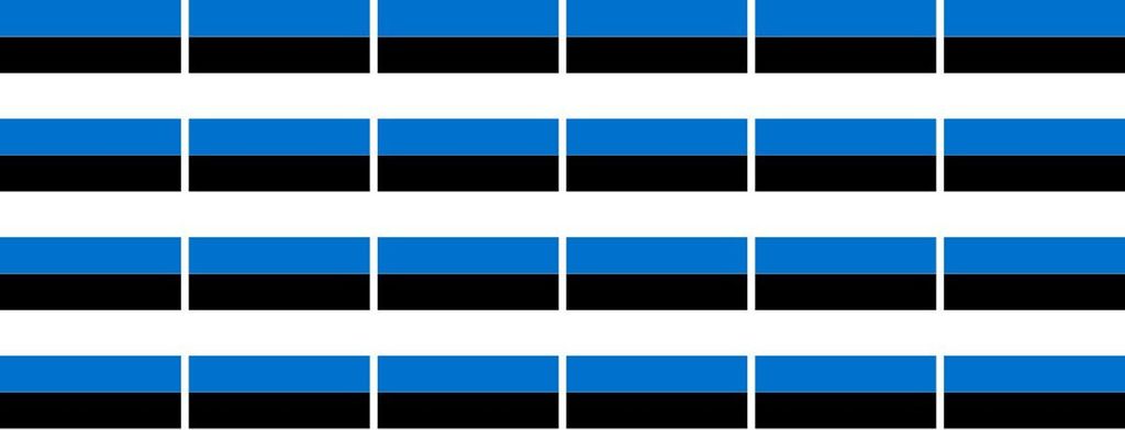 Mini Aufkleber Set - Pack glatt - 33x20mm - selbstklebender Sticker - Fahne - Estland - Flagge / Banner / Standarte fürs Auto, Büro, zu Hause und...