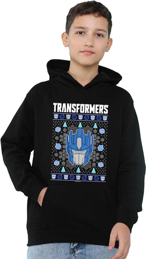 Transformers - "Optimus Prime Ugly" Hoodie zum Überziehen für Kinder, weihnachtliches Design TV25533 (116) (Schwarz)