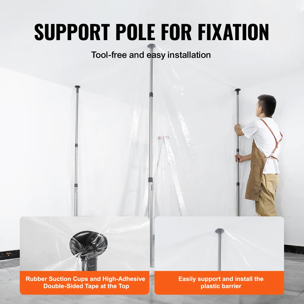 SucceBuy Professional Dust Containment System - Kit Aste 10ft - 6
