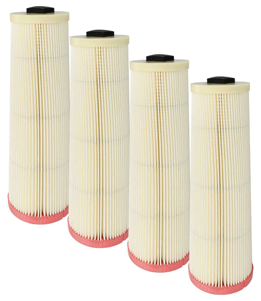 vhbw 4x Staubsaugerfilter kompatibel mit Dustcontrol DC 2800, 1800, 2900 eco Staubsauger - HEPA-Filter Orange Weiß