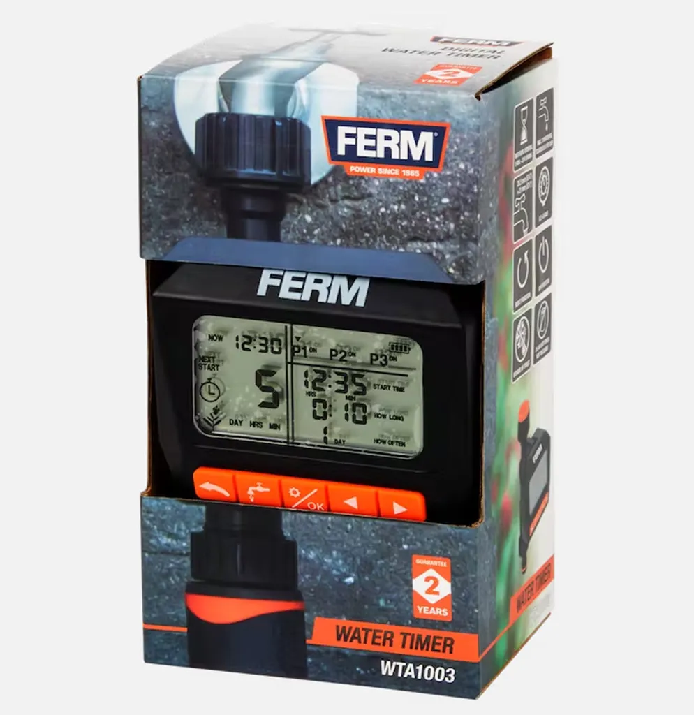 Minuteur d'arrosage numérique Ferm WTA1003 avec écran LCD et programmation - 8
