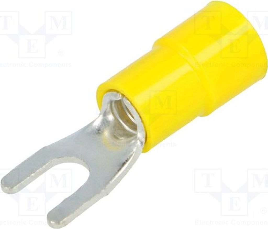 10x Kabelschuh: Gabel 4÷6mm2 Klemmverbindung M4 Ø: 4,2mm isoliert BM 00320 Isolier