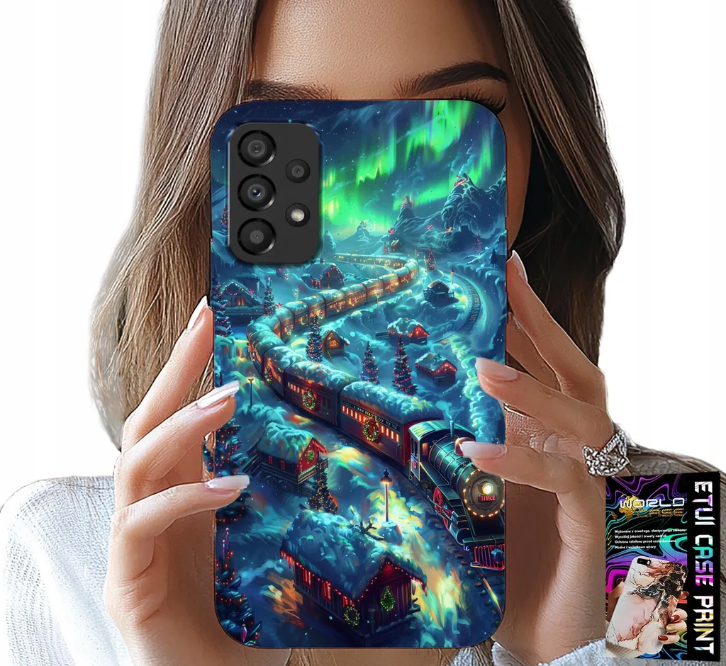 Cover Regalo Samsung A33 5G Natale con Trenino e Protezione Vetro
