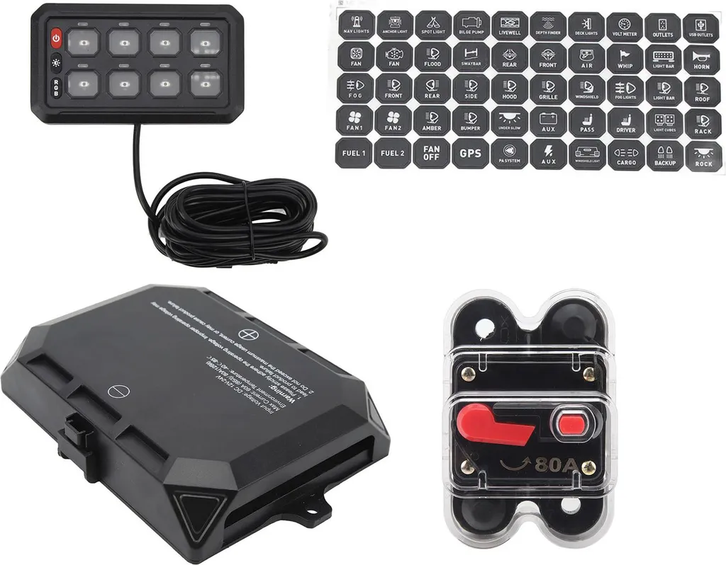 Boîtier de commande 8 circuits avec éclairage RVB pour Quad et UTV 12V - 3