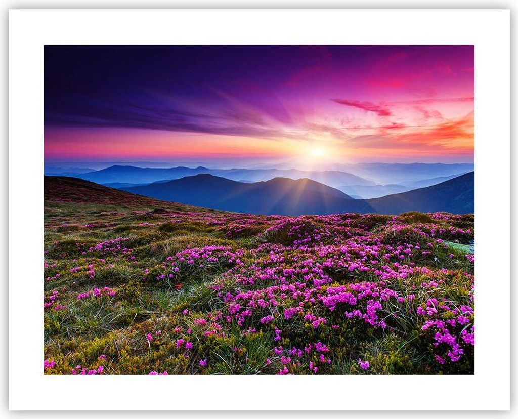 Poster - Poster ohne Rahmen - Wiese Berg Himmel Landschaft Produktbild 