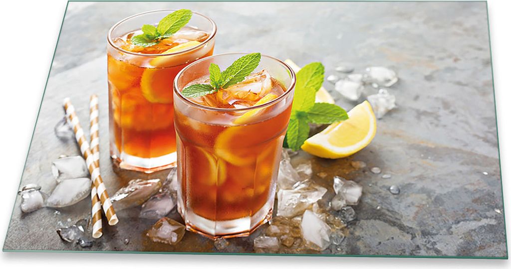 Herdabdeckplatte Glaskeramik Spritzschutz Glas Universal Deko 80x52 Cocktail Orange